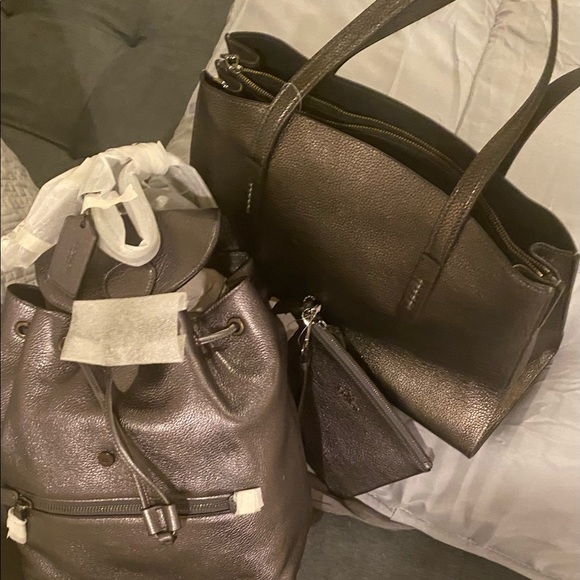 NWT!!! Coach Metallic Graphite 3 piece set firm - Picture 9 of 11